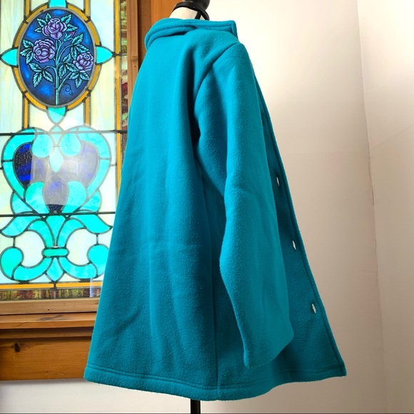Vintage NWT Vicki Wayne’s Blue Fleece Pea Coat- Oversized Small - Picture 7 of 8